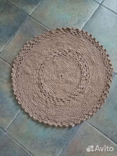 Коврик из джута и трикотажа