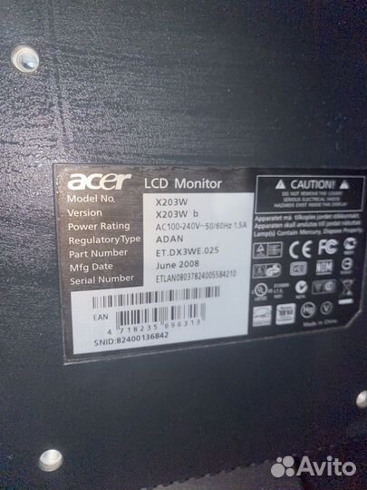 Монитор acer x203w