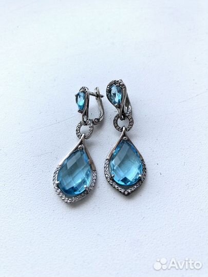 Серебренные серьги с топазами