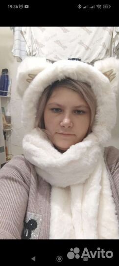 Шапка с ушами женская