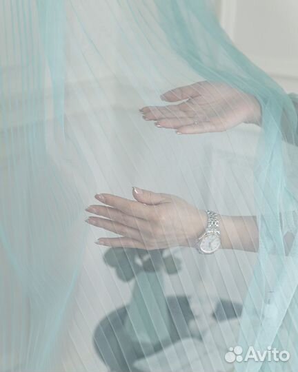 Тюль Плиссе бирюзовый