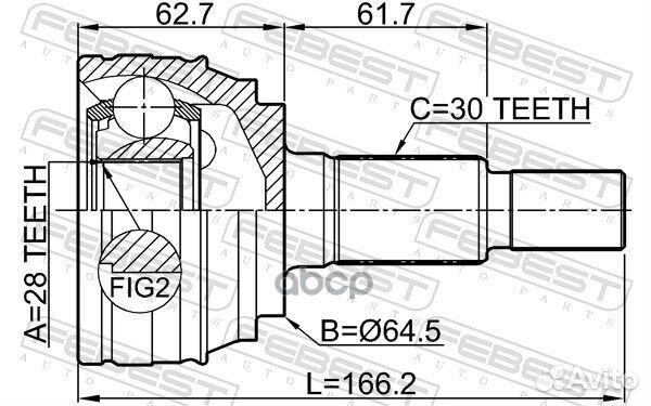 ШРУС внешний 28X64.5X30 audi Q7 2006-2015 1710-Q7