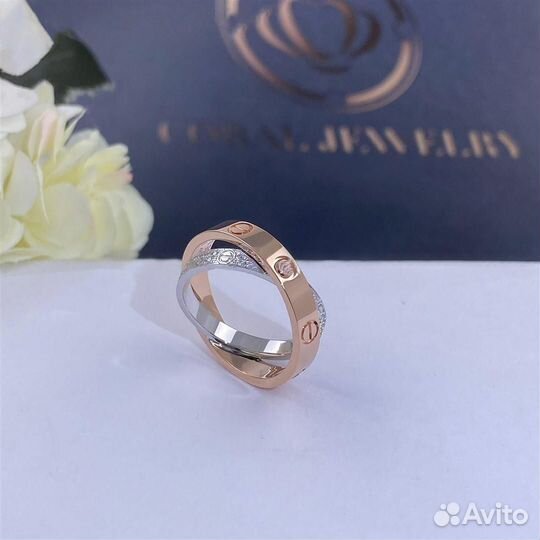 Кольцо Cartier Love, бриллиантовое паве 0,1ct