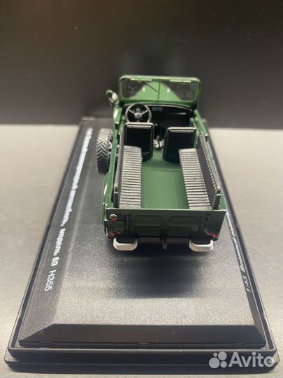 Модель автомобиля газ 69 военный 1:43