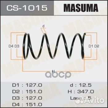 Пружина подвески masuma front corolla/ AE100