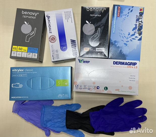 Перчатки нитриловые