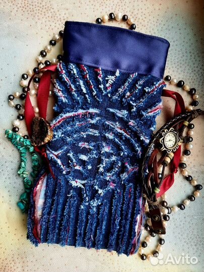 Джинсовый мешочек для карт Таро