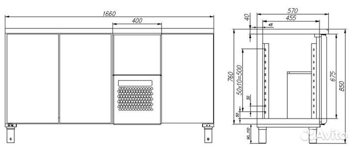 Стол охлаждаемый Bar-360C Carboma