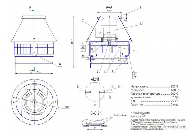 Каминный вентилятор (дымосос)