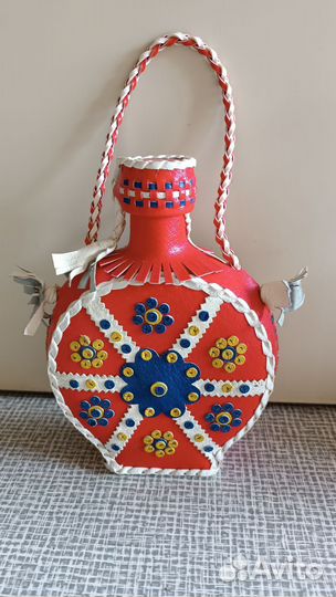 Фляжка стеклянная в чехле Югославия