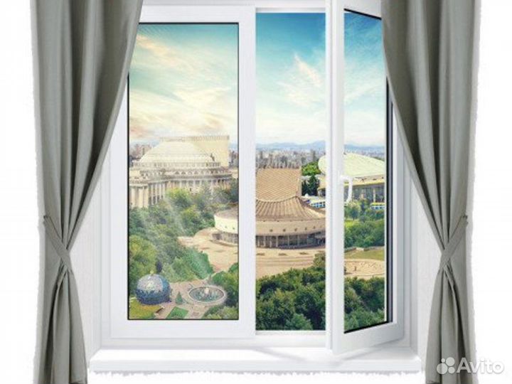 Окно двухстворчатое rehau proplex