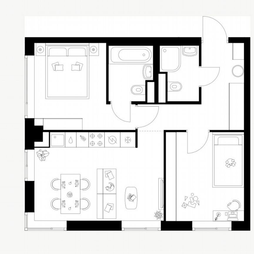 2-к. квартира, 50,9 м², 19/20 эт.