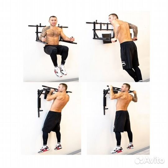 Турник брусья пресс 3в1 Атлет на стену прямой гриф