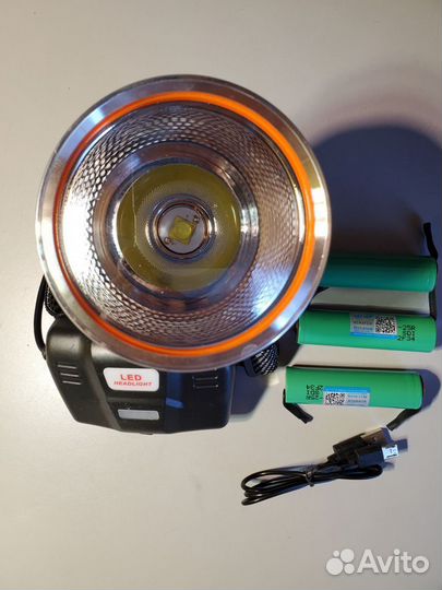 Новый налобный супер яркий фонарь-прожектор XHP90