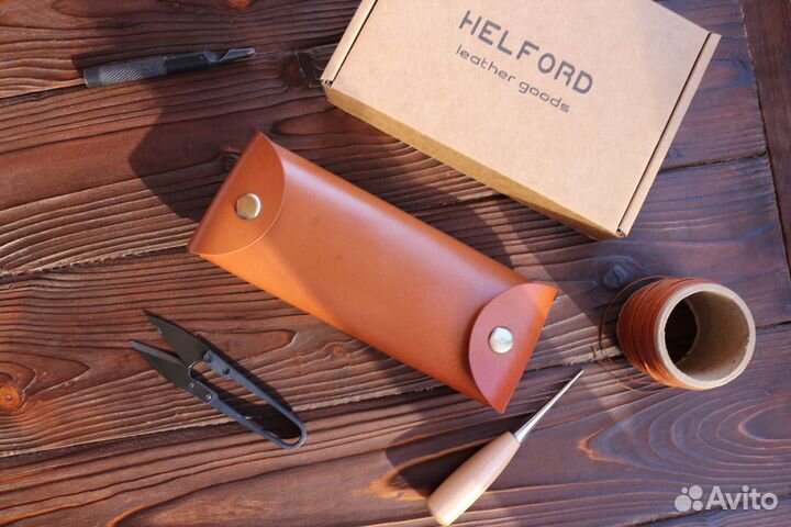 Футляр для очков кожаный ручная работа