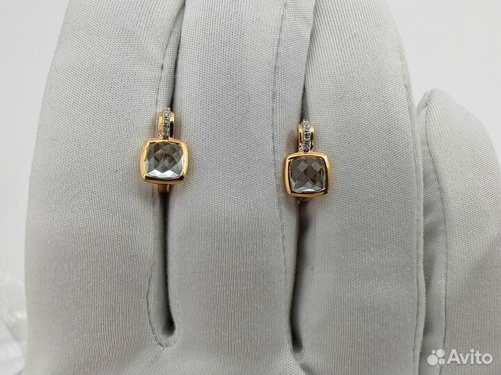 Пара серёг 585 пробы с бриллиантами. Рассрочка