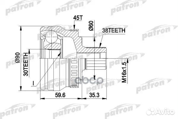 ШРУС наружн к-кт 38x59.5x30 ABS:45T audi: A4 PC