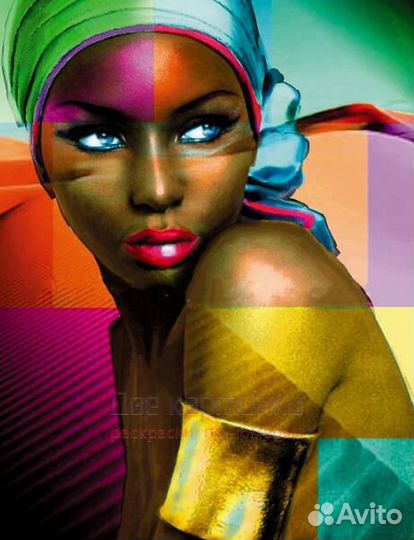 Алмазная мозаика 40x50 Голубоглазая африканская де