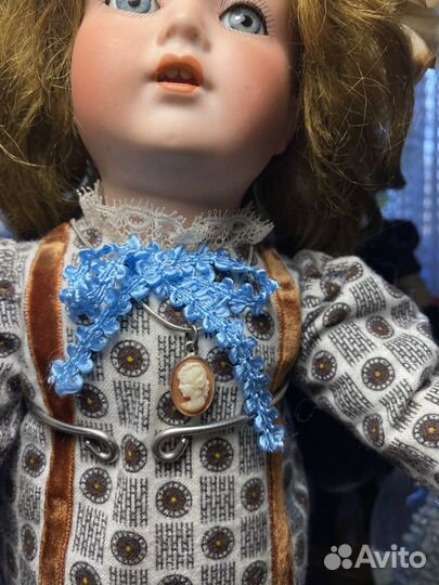 Платье на куклу антикварную винтаж