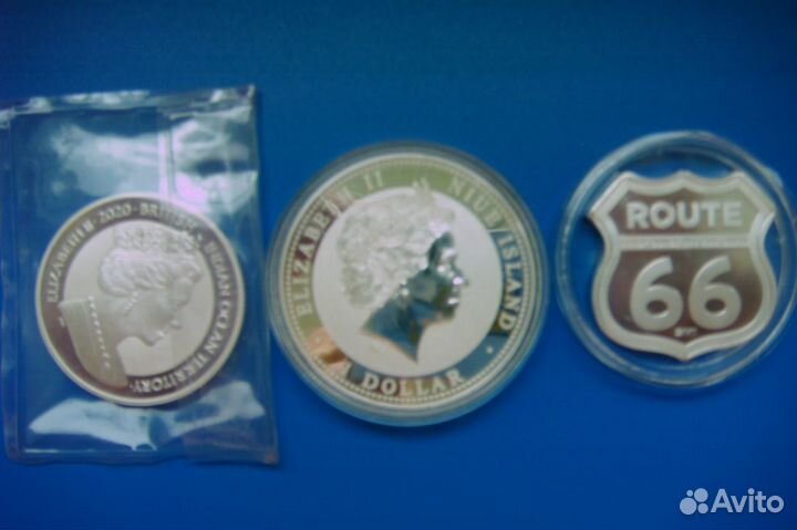 Серебряные монеты british indian ocean niue USA