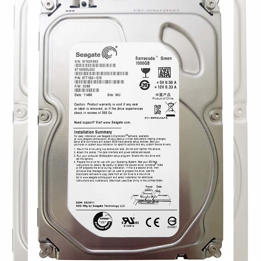 [ST1000DL002] Жесткий Диск Seagate 1tb Sata2 3,5" St1000dl002