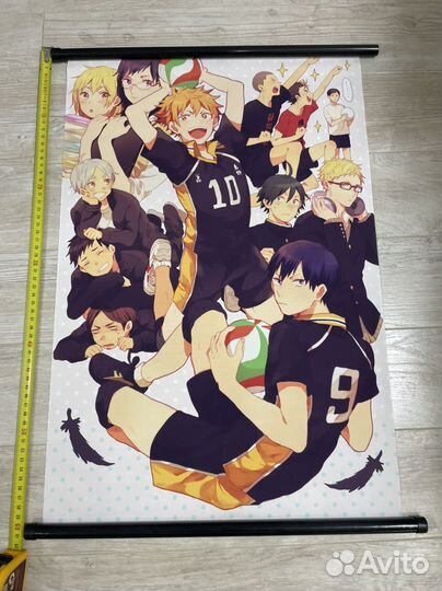 Плакат- гобелен Волейбол Аниме