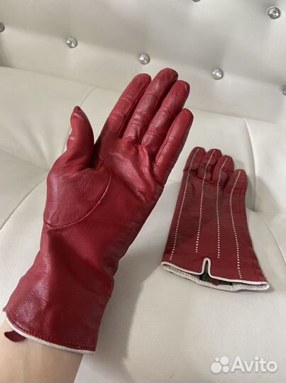 Перчатки женские кожаные