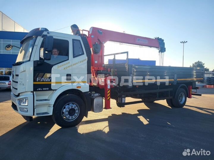 Бортовой грузовик FAW J6L с КМУ Horyong, 2024