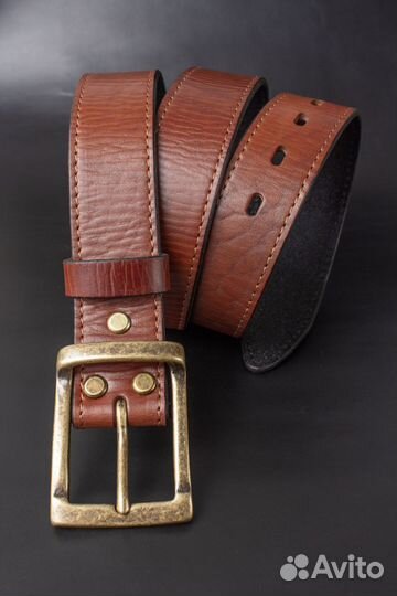 Ремень мужской. Натуральная кожа, ручная работа