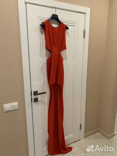 Платье вечернее в пол длинное зеленое и красное