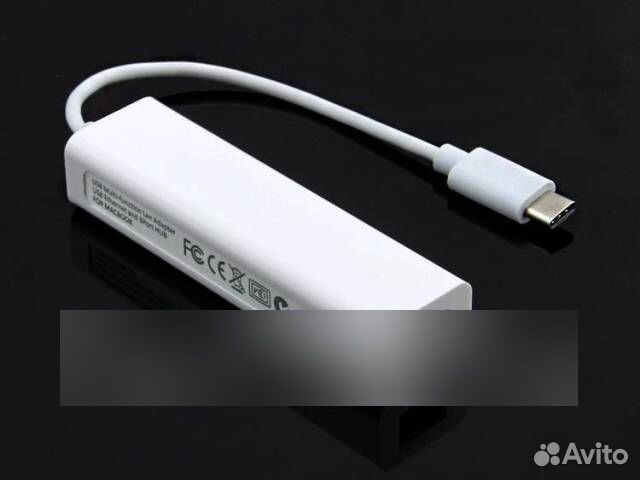 Переходник USB Type-C на Ethernet LAN,3 USB хаб,ра