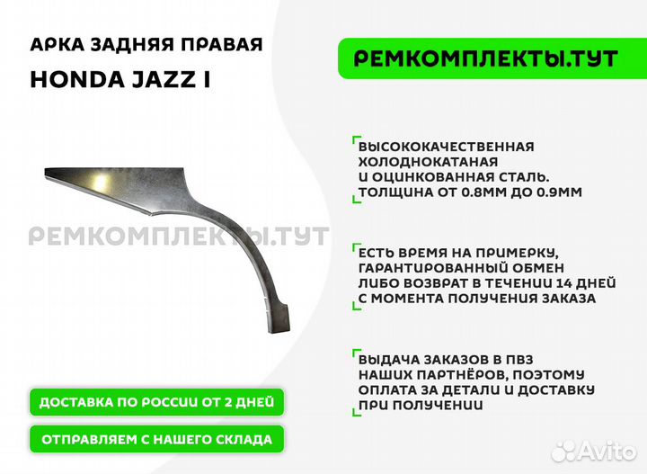 Арка задняя правая Honda Jazz 1