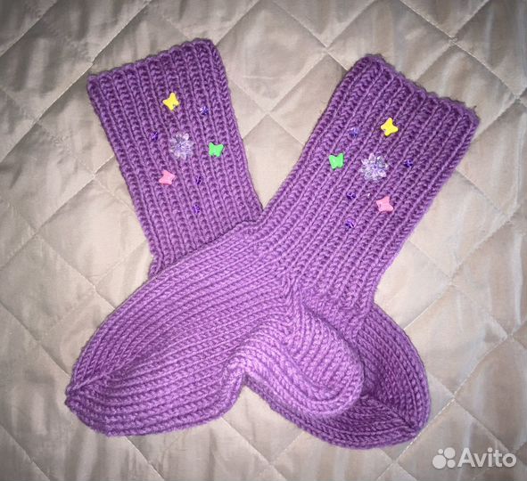 Носки шерстяные ручной вязки р.37-39