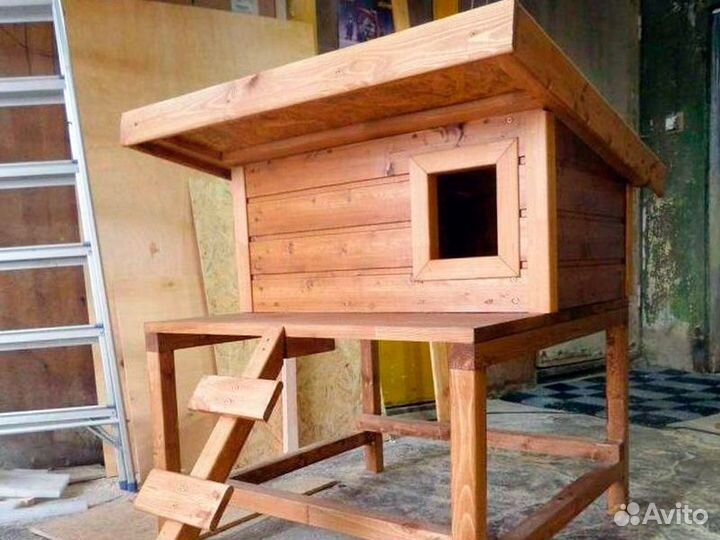 Утепленные кошачьи будки - в наличии и на заказ