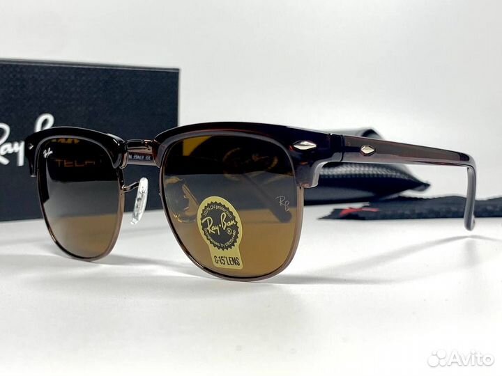 Очки Ray Ban Clubmaster коричневые
