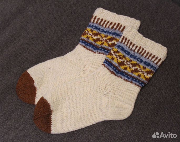 Носки шерстяные вязаные