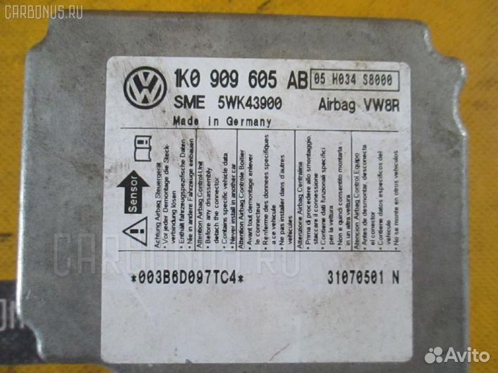 Блок управления air bag Volkswagen Golf v 1kblg