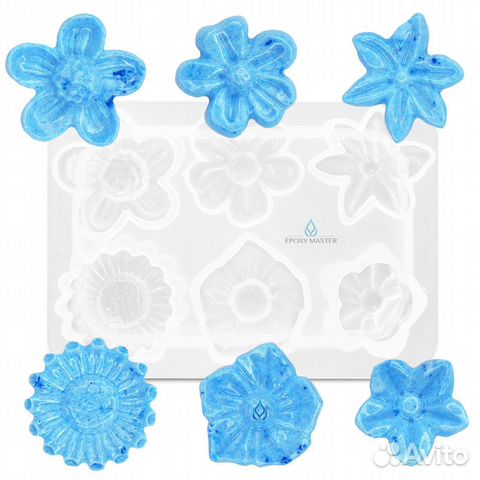 Силиконовый молд - Цветы №1, 8х6см