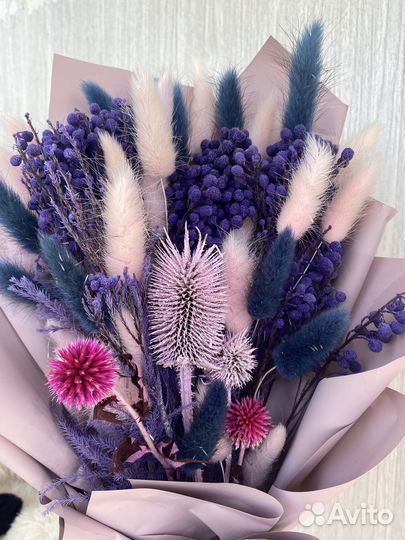 Букет из сухоцветов, сухоцветы, композиция цветов
