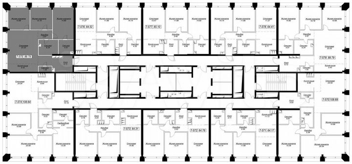 3-к. квартира, 108,4 м², 45/55 эт.