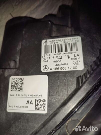 Фара передняя левая на Мерседес GLA 156