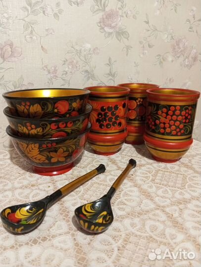 Деревянная посуда хохлома СССР