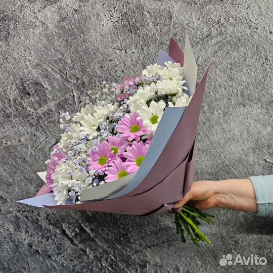 Букет из кустовых хризантем/ цветы/ доставка