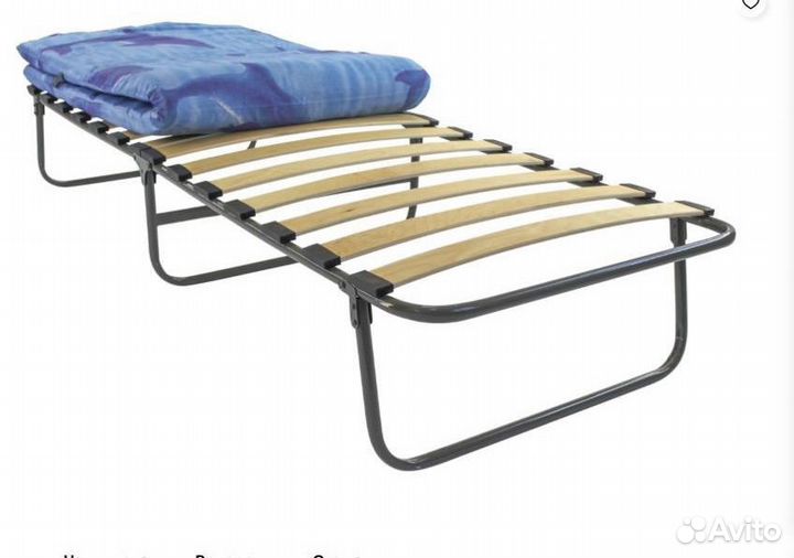 Раскладушка с матрасом на ламелях б/у
