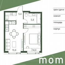 1-к. квартира, 41 м², 22/30 эт.