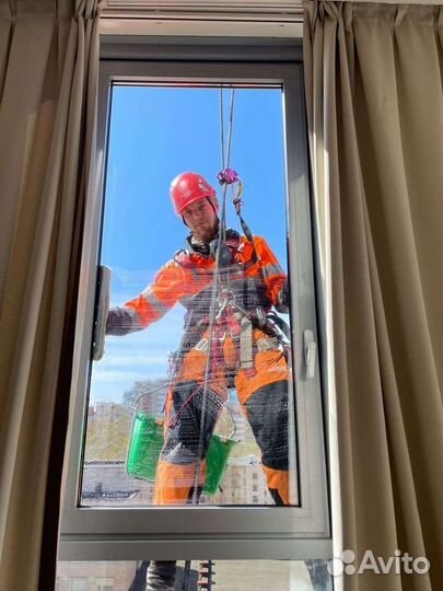 Мытьё окон, стекла, мойка фасадов (Альпинисты)