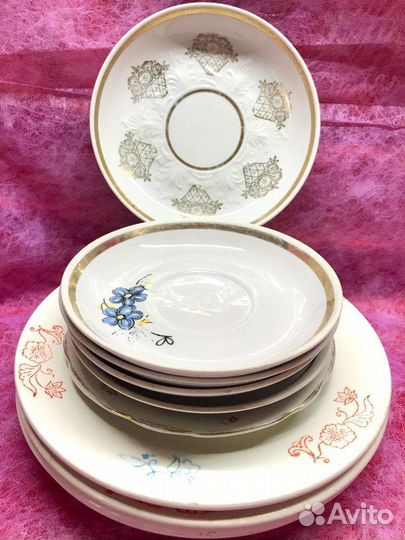 Пакетом 11 шт тарелки/блюдца СССР цена за все