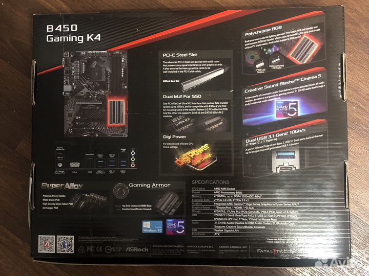 Материнская плата ASRock B450 gaming K4 (AM4, ATX)