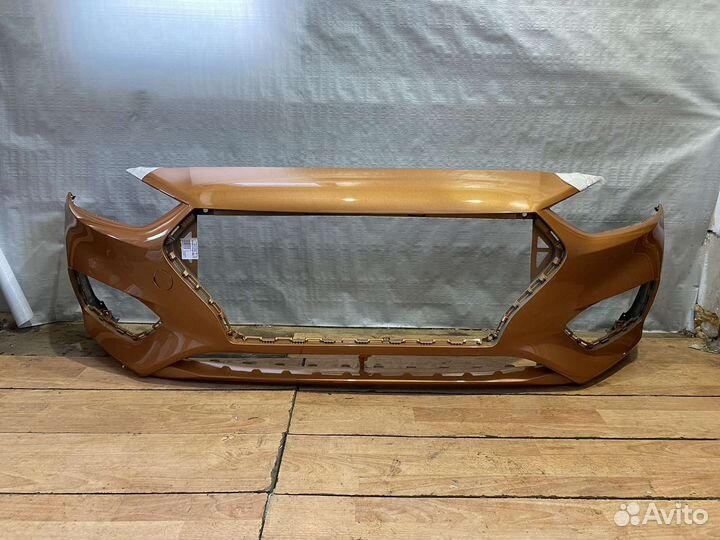 Бампер передний оранжевый Hyundai Solaris