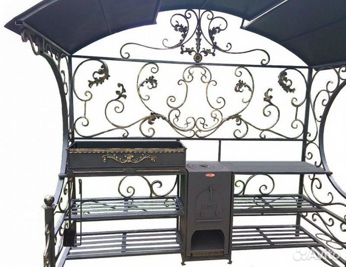 Мангал с печью под казан Вивиен